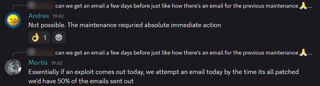 Jawaban staf UltraServers soal email pemberitahuan