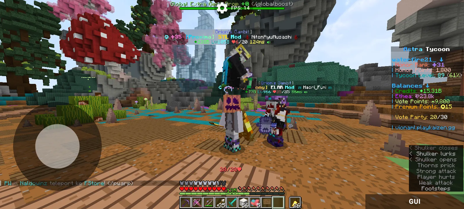 kebersamaan dengan kedua moderator tycoon di warp pvp #HBDKaizenNetwork :)